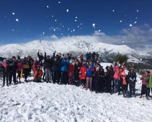 Taieri College pupils enjoy the snow in Queenstown during year 8 camp. Photo: Supplied