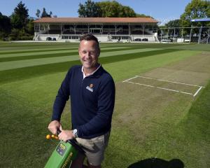 Mud no more ... DVML head of turf and development Mike Davies admires his handiwork at the...