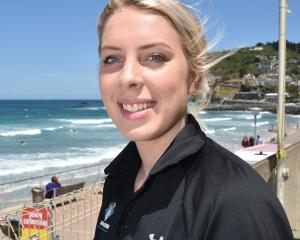 Surf Life Saving New Zealand club support officer Otago-Southland Maddy Crawford keeps a watchful...