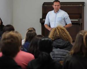 Labour's General Secretary Andrew Kirton talks at the Young Labour summer camp at Waitawheta near...