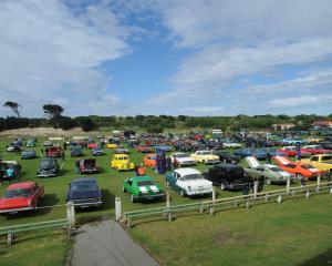 Cars on display at Tahuna Park during the annual Great USA Day.PHOTO: ODT FILES