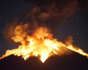Mount Agung volcano erupts in Bali. @MDSUANTARA/via Reuters