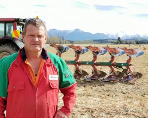 Lake Hawea contractor John Osborne prefers the old-fashioned plough to more modern methods. Photo...