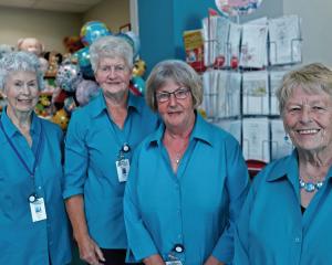 Pink lady volunteers: Lucille Cook, Noeleen Little, Isla Thompson and Bev Lockett