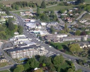 Central Wanaka, with Ardmore St running down the hill towards Lake Wanaka at centre. Photo by...