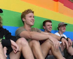 Hyde St residents and students (from left) Jack Holden (21), of Hastings, Nik Konlechner (21), of...