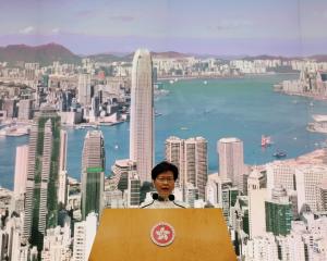 Hong Kong Chief Executive Carrie Lam speaks at a news conference in Hong Kong. Photo: Reuters 