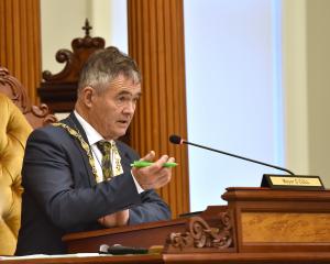 Dunedin Mayor Dave Cull at a Dunedin City Council meeting yesterday. PHOTO: PETER MCINTOSH