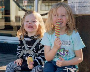 Enjoying a treat on London St, Lyttelton.