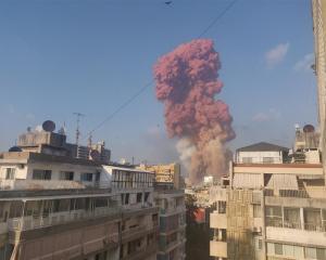 Smoke rises following the explosion in Beirut, in this picture obtained from a social media video...