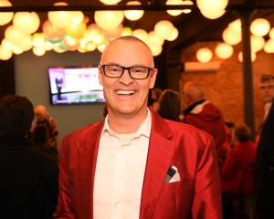 David Clark is all smiles at the Labour party at Petri Dish in Dunedin tonight. Photo: Stephen...