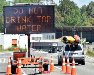 A sign at the northern entrance to Waikouaiti warns not to drink the water. PHOTO: PETER MCINTOSH
