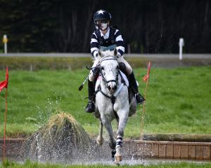 Waihora Pony Club rider Elleanor Bell on Korimako Paper Road at the 49th Springston Trophy on...