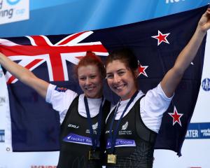Former Otago rower Zoe McBride (right) with double sculls partner Jackie Kiddle at a world cup...
