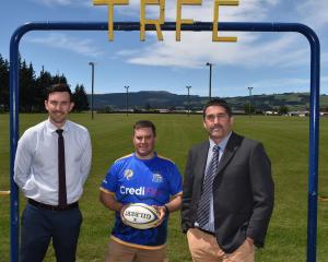 Taieri College assistant principal Jared Peacock, Taieri junior rugby club president Tim Guthrie...