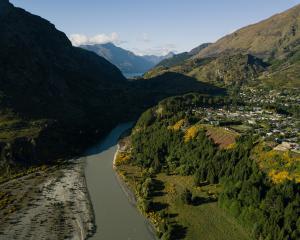 Aerial of Arthurs Point, Queenstown, with views of the Shotover River. Photo: Getty Images