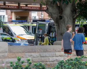 A general view of Royal Prince Alfred Hospital ambulance entrance, in Sydney, on January 10....