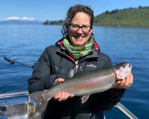 Wanaka writer and editor Laura Williamson with her catch? PHOTO: SUPPLIED