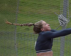 Olympic hammer throw representative Lauren Bruce, of South Canterbury, in action at the...