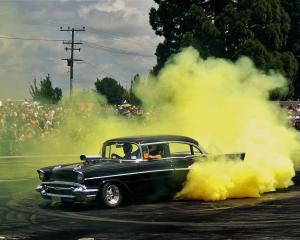 Jacob Warren putting his 1957 Chevrolet through its paces at last year's show. Photo: Supplied