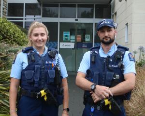 Constables Sophie Clarke and Kyle Sutherland have joined the Oamaru police this month. PHOTO:...