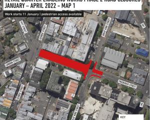 This section of Frederick St will be closed. GRAPHICS: SUPPLIED