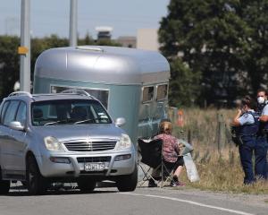 Police at the scene in Christchurch this morning. Photos: John Cosgrove 