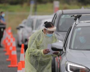 Westgate, Auckland drive-through vaccination centre. Photo: NZ Herald