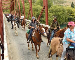 Cavalcaders cross the Clyde bridge in 2019. Photo: Stephen Jaquiery