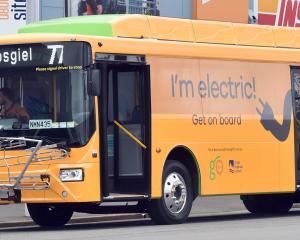 One of the electric buses given a successful trial in Dunedin last year. 