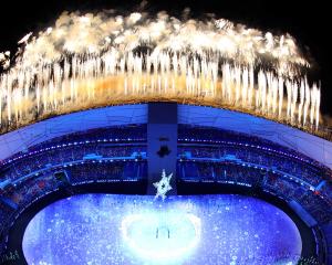The Olympic cauldron and fireworks during the opening ceremony in Beijing. Photo: Reuters 