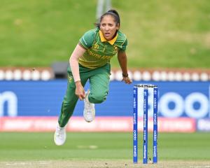 South Africa quick Shabnim Ismail bowls against Australia at the  Basin Reserve last week. PHOTOS...