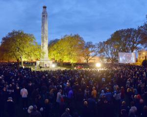 Many thousands turned out for the Anzac Day dawn service at the cenotaph in Dunedin in 2018....