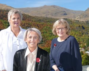 New Arrowtown Returned and Services’ Association president Rosemary Chalmers (centre), with...