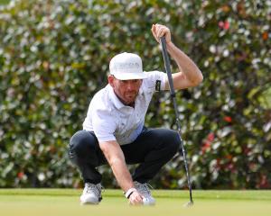 Josh Geary lines up a putt on his way to winning the New Zealand strokeplay at the Christchurch...