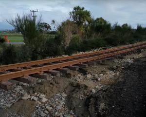 Flood damaged railway lines at Fairdown, just north of Westport, in the aftermath of the July...