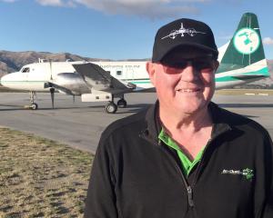Air Chathams chief executive Craig Emeny in front of a Convair 580 ZK-CIB, built in 1956 and...