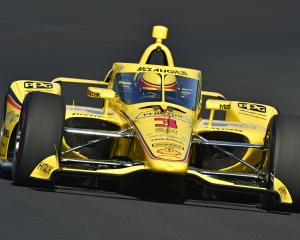 Scott McLaughlin gets in some practice laps in preparation for the Indy 500 in Indiana on...
