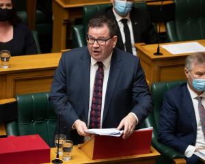 Finance Minister Grant Robertson reading Budget 2022 in Parliament yesterday. Photo: Mark Mitchell