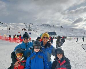 Australians Clint and Telena Donovan with children Frankie (left), Willow and Tucker at Cardrona...