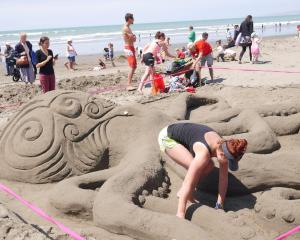 Previous New Zealand Sandcastle Competition entries at New Brighton Beach. Photo: Supplied