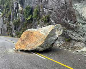 The Barrytown boulder. Photo: NZ Police
