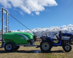 Loxley Innovation’s Blue.E2 electric tractor can both pull and power Forest Lodge Orchard’s fully...