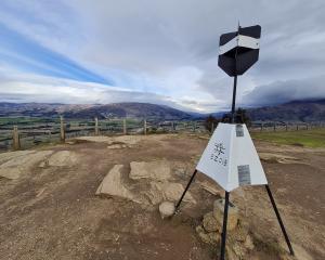 Trig point atop Mt Iron, Wanaka. PHOTO: MARJORIE COOK