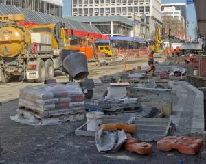 The makeover of George St, in Dunedin, continues. PHOTO: GERARD O’BRIEN
