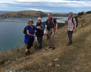 Dunedin 60+ Club Hikers group members (from left) Diane Bartlett, Anne Stratford, Trevor Webb,...
