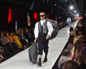 A model wears winner Zong-Lin Liang during the 2023 ID Fashion show at the Dunedin Railway...