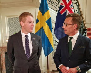 Prime Minister Chris Hipkins meets Sweden's Prime Minister Ulf Kristersson in Stockholm, 10 July...