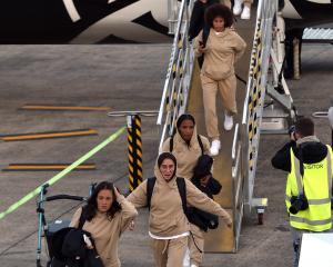 Members of the Switzerland football team arrive at Dunedin Airport for the Fifa women’s...