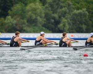 From left - Oliver Leach, William Milne, Fergus Johnston (Christ’s College), Samuel Woodgate (St...